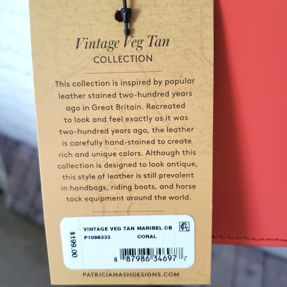 PATRICIA NASH Maribel Coral Leather Crossbody Handbag--NWT - Picture 7 of 14